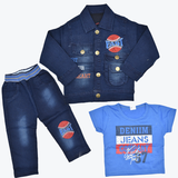 Boys 3 PCs Suit jeans Button High quality