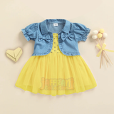 Turkey Sets 3D Crown Baby High Quality Jeans jacket frock