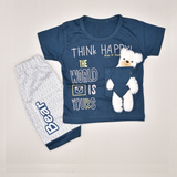 Boys 2 Pcs Suit Bear Think Happy