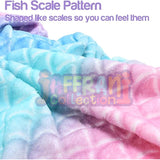 Fish Scale Sleeping Blanket, Ultra-soft Fluffy Flannel Fishtail Blanket