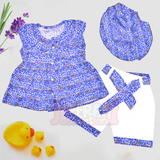 Turkey Sets 3D Crown Baby High Quality Cotton Frock with Cap