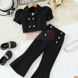 5 to 10 year Puff Sleeves 3-Pcs dress