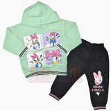 Girls 2 pcs hoddies Style minnie Mouse Fleece Srufh