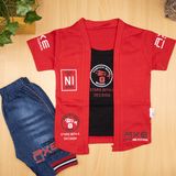 BOYS 2 SIded T shirt jean Neckar