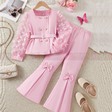 Girls butterfly Long Sleeves Coat FLeece Stufh