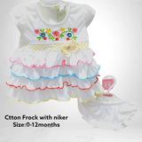 Turkey Sets 3D Crown Baby High Quality 2 pcs Frock White