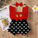 Infant Yellow Pineapple Printed Ruffle Detail Bodysuit