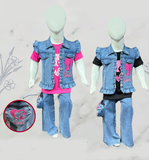 Turkey Sets 3D Crown Baby High Quality Barbie Jeans 3 Pcs