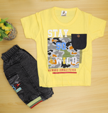 Boys Suit 2 Pcs Suit neckar Graphic Printed 1007