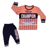 Boys 2 PCS Suit Champions Thick Winter Knitted Sweet and soft Frency terry